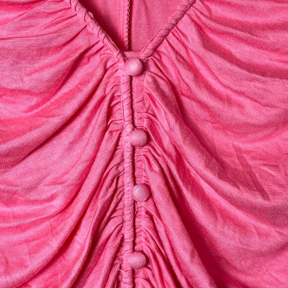 NWT Anthropologie Sunday in Brooklyn Coral Ruched Top Coquette Balletcore Fairy - Picture 7 of 8